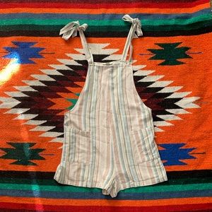 NWT American Eagle Striped Overall Romper Size L